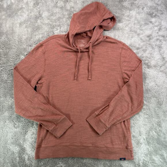 Faherty Brand Men’s Sz M Organic Cotton Sunwashed Hoodie Rust Orange Lightweight - Picture 1 of 6